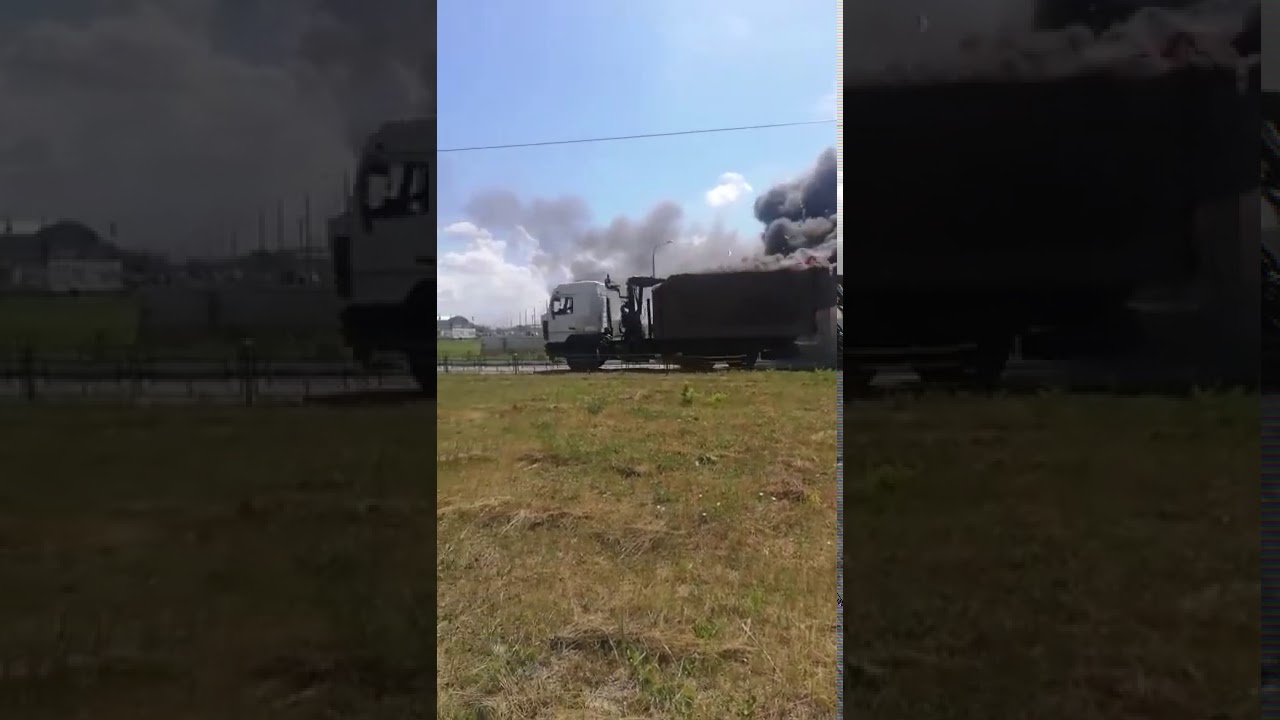 В России загорелась машина с "адским" грузом - слышны выстрелы и взрывы