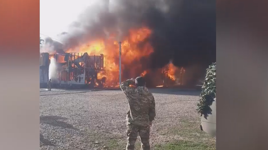 В краснодарском Молькино горит база ЧВК "Вагнер" и Африканского корпуса. Видео